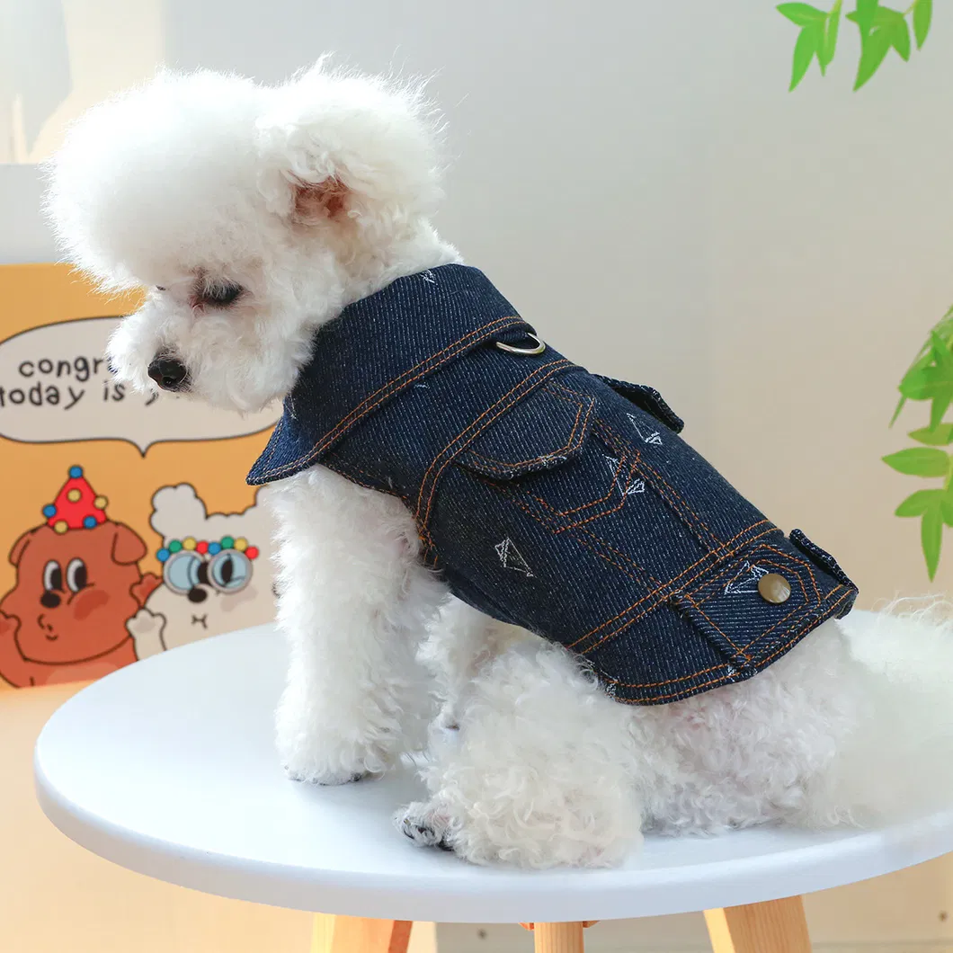 Novo gato de estimação, cachorro de estimação, jeans com botão ajustável
