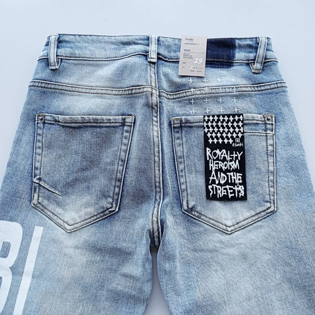 Serviço de Atacado de Jeans com Bordado Cruzado Inspirado na Ksubii Premium