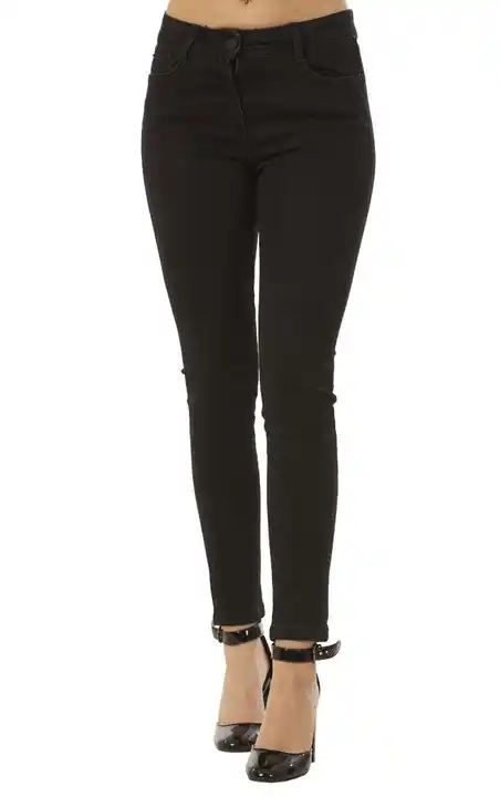 Calças Jeans Femininas Azuis de Cintura Alta Casuais Respiráveis com Franjas Largas