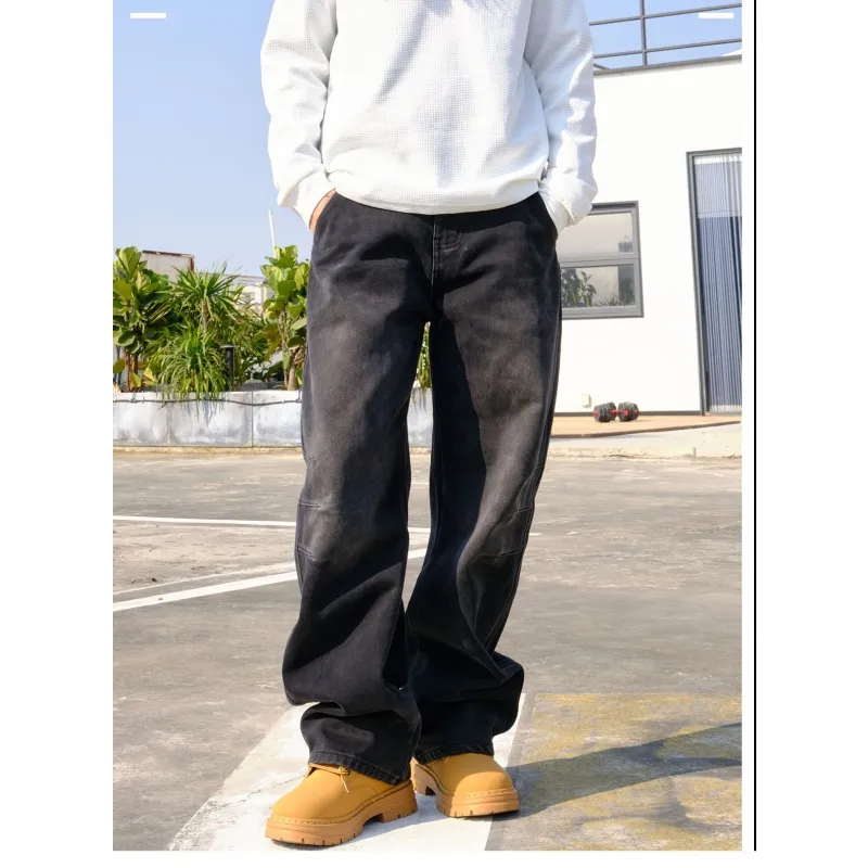 Fabricante de Marca de Alta Qualidade Jeans Masculinos Luxo Y2K Hip Hop Stretch Rasgado Lavagem Jeans