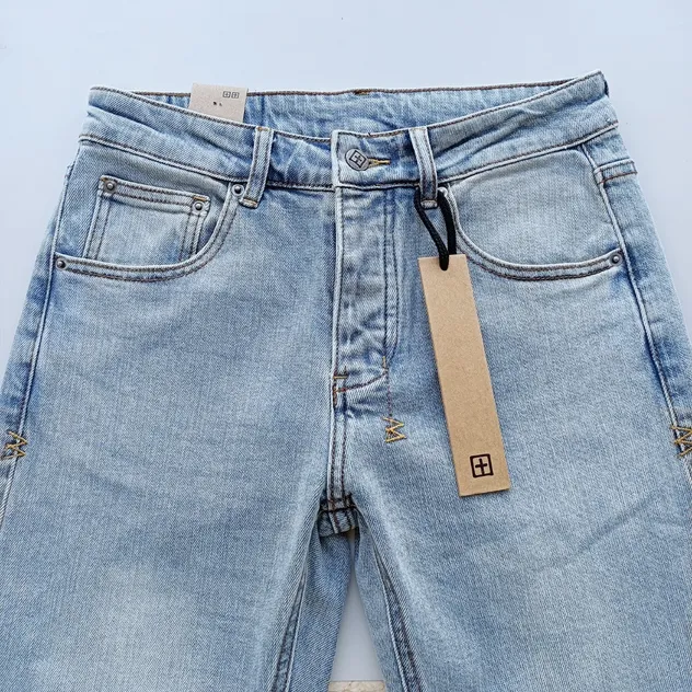 Fornecimento em massa de jeans pretos desgastados inspirados na Ksubiii Premium