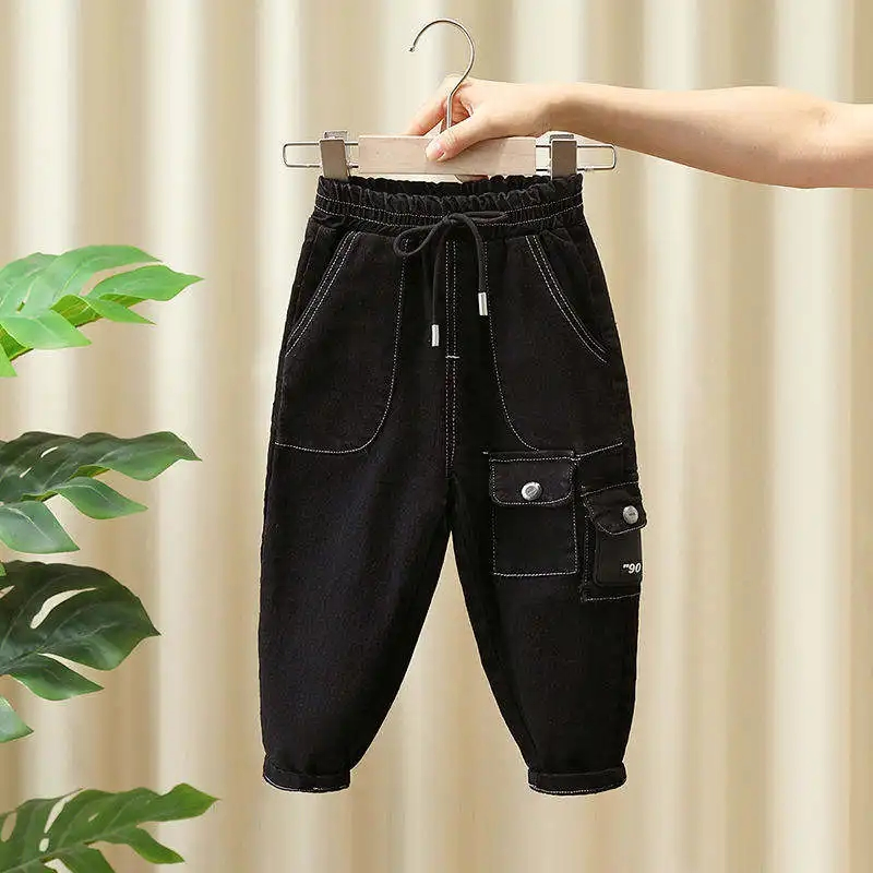 Calças Jeans Infantis 2026 Nova Chegada Primavera e Outono Calças de Denim para Meninos Moda