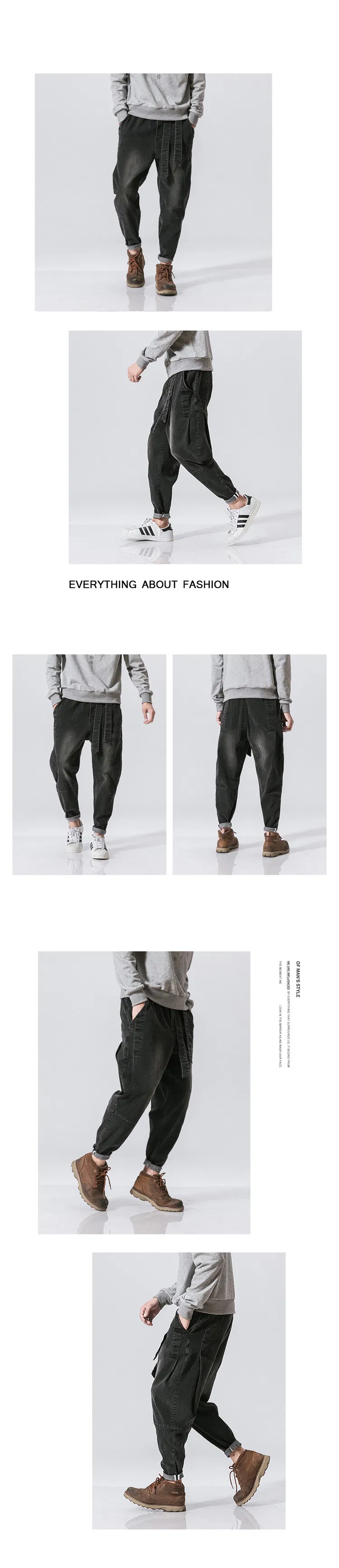 Novo Moda Retrô Calças Jeans Masculinas Largas Tamanho Plus