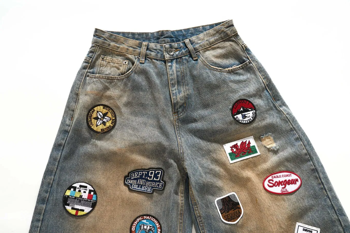 Fabricante Atacadista de Jeans Masculinos em Denim, Corte Relaxado, Lavagem Ácida, Denim Macio, Denim Cru, Lavagem Ecológica, Moda de Rua, Exportação Atacadista, OEM, ODM, Logotipo Personalizado