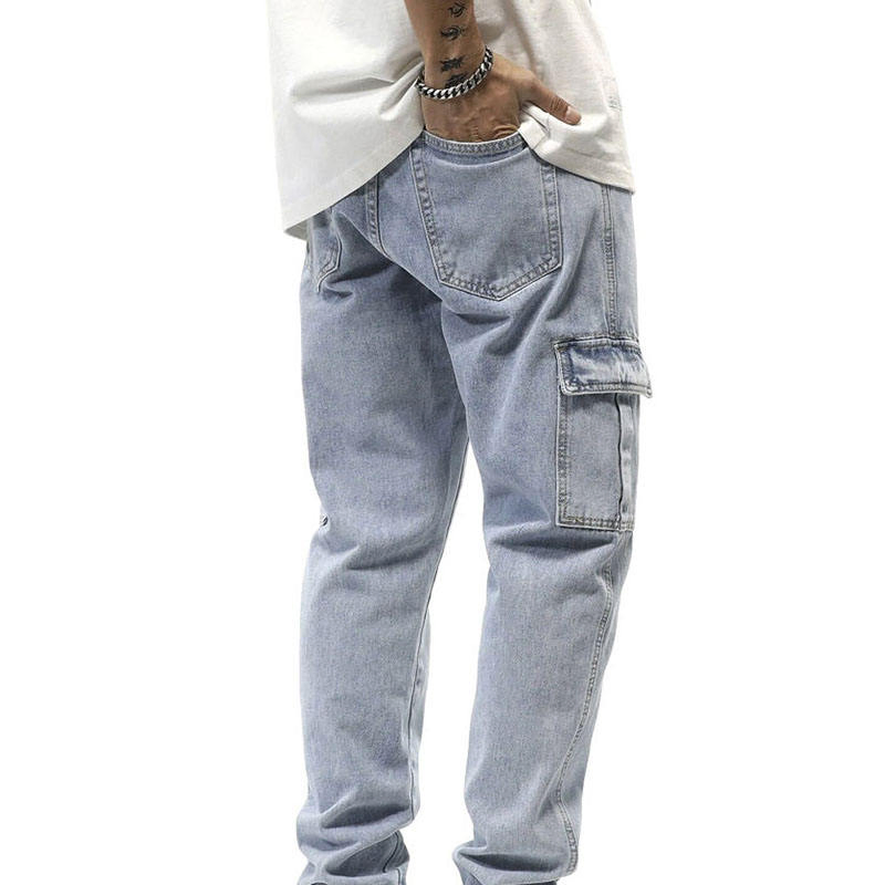Calças Flare Plus Size Masculinas Retorno Lavadas Streetwear Hip Hop Botão Jeans de Denim Alta Qualidade para Homens