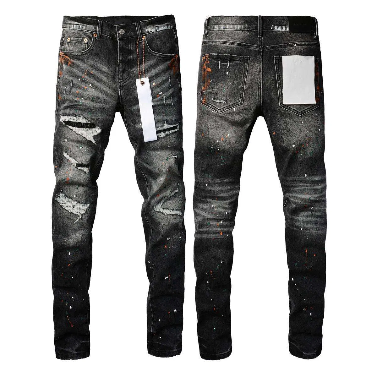 Jeans masculinos de alta qualidade com efeito stonewash, desgastados, atacado, bordado de rua, skinny fit, bem usados, lavagem com patches, verão, outono