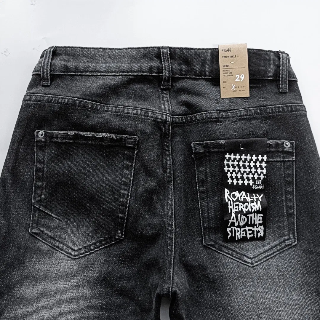 Jeans de denim vintage lavados inspirados na Ksubii em atacado premium