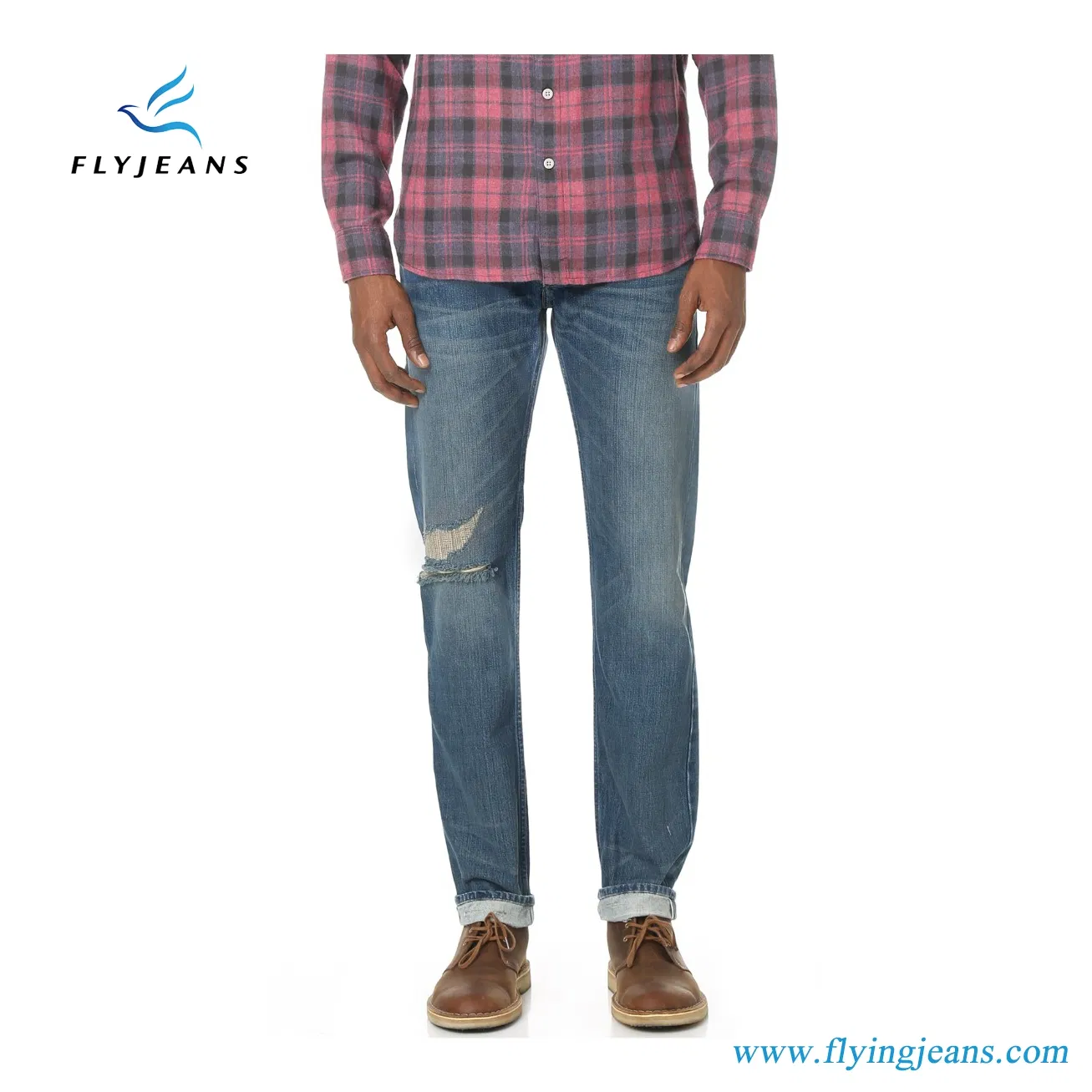 Desgaste da moda casual homens Denim jeans azul com serviço de OEM personalizados (Pants E. P. 4117)