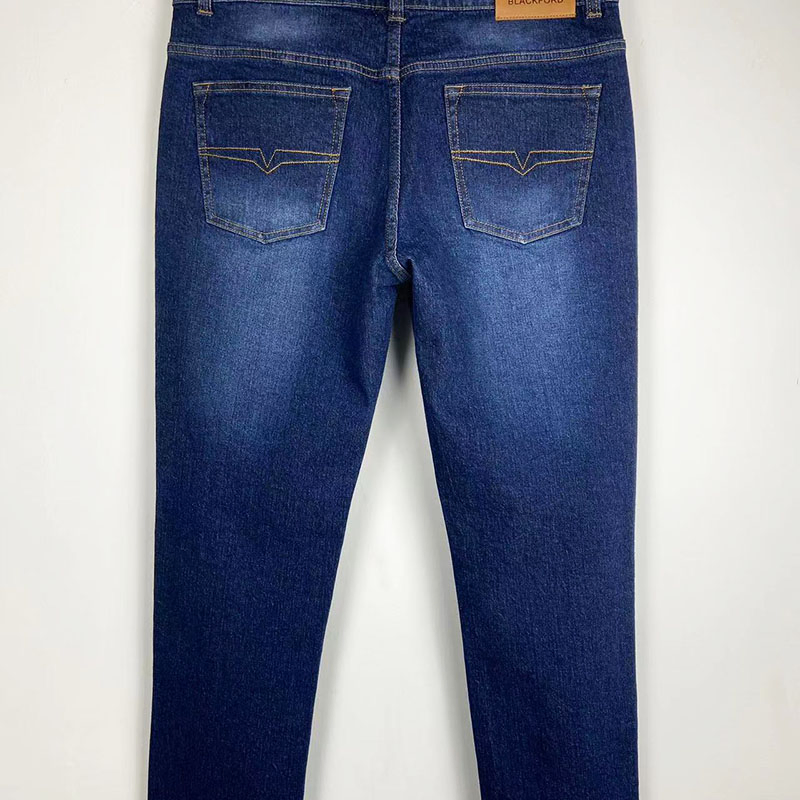 Calças Versáteis Personalizadas para Homens Atacado Moda Lazer Stretch Jeans de Denim Azul Casual Lavado