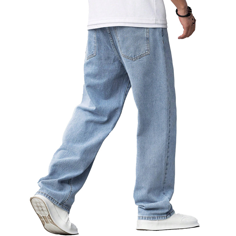 Últimos Jeans de Denim com Corte Oversized e Conforto Relaxado Perfeito para Y2K e Moda de Rua Masculina com Lavagem Clara