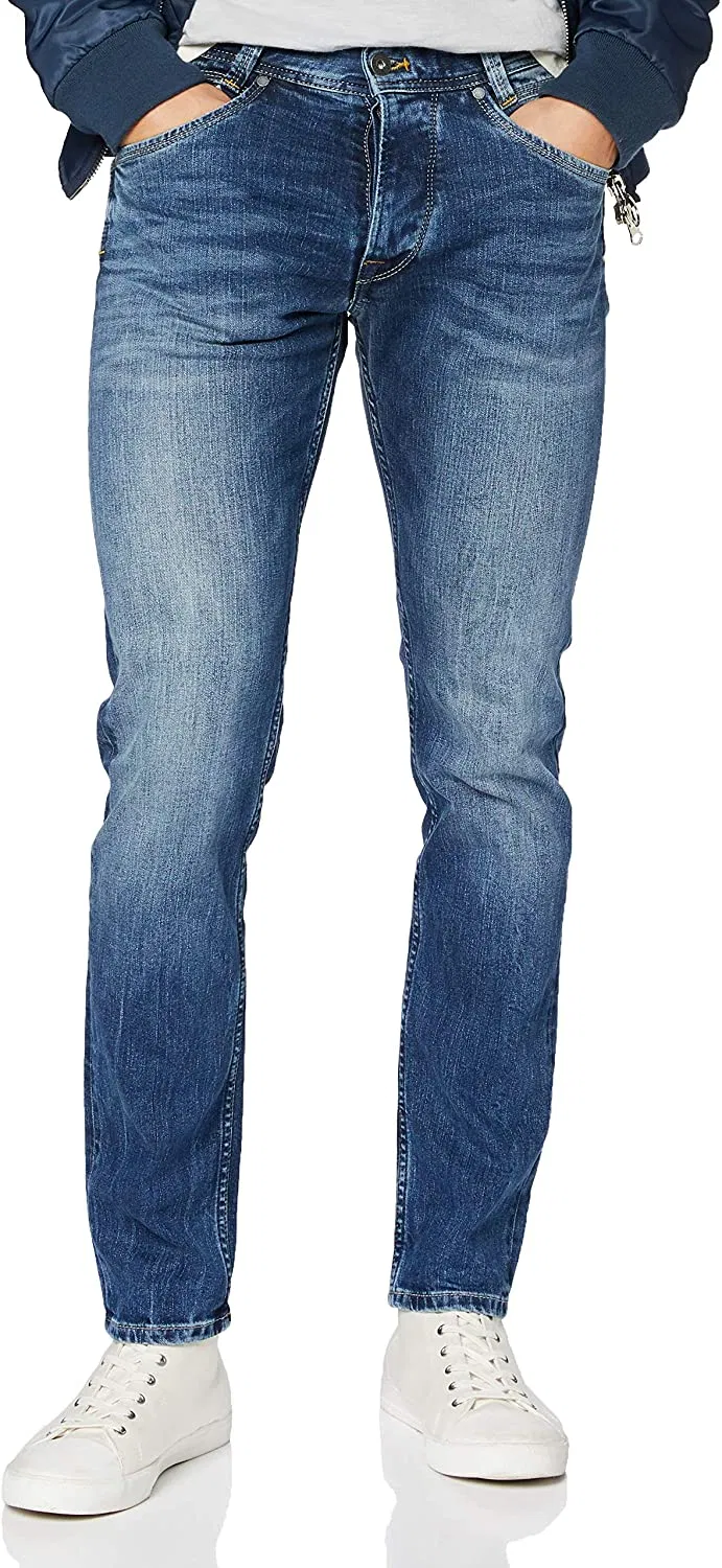 Atacado Novo Design Cintura Alta Ajuste Slim Jeans Masculinos Tapered