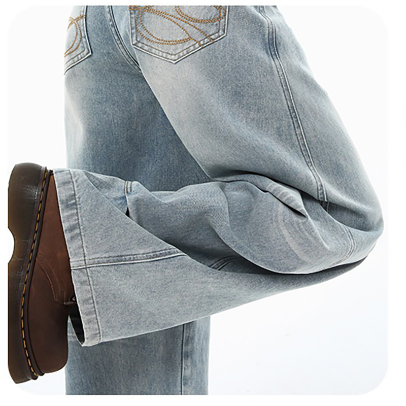 Calças Jeans Femininas de Cintura Alta, Largas e com Corte Reto e Solto
