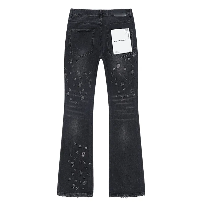 Calças de Jeans Retas Inspiradas em OEM Roxas