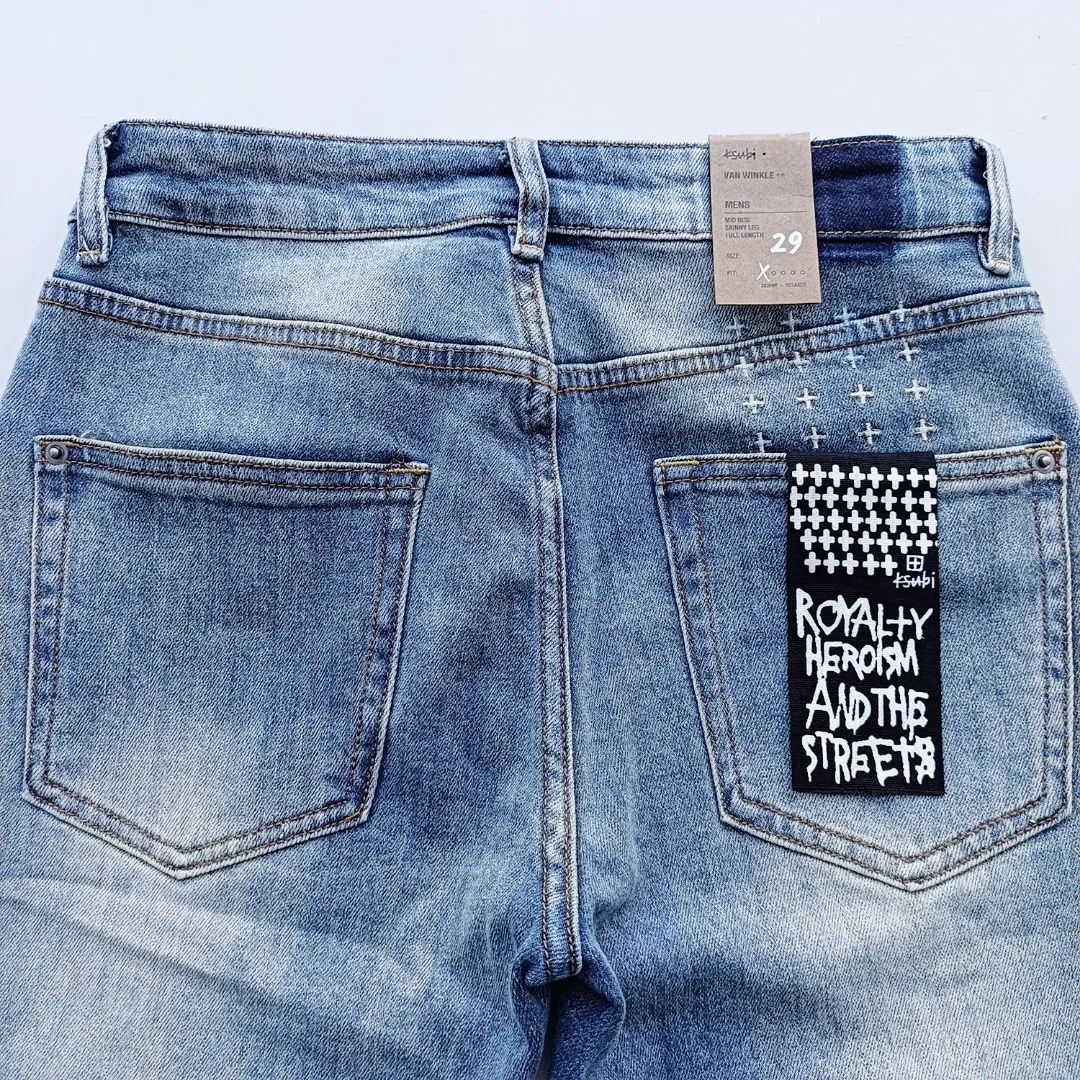 Calças de Denim Desgastadas Premium Moda de Rua Atacado