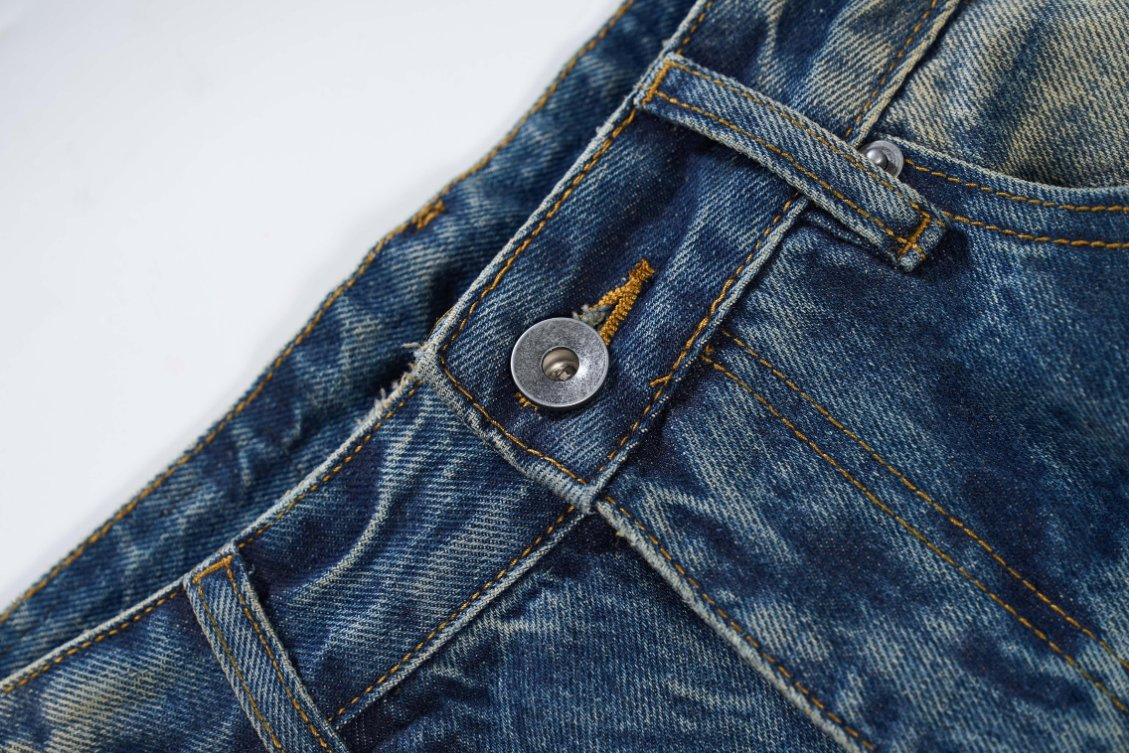 Fabricante de Jeans Masculinos Personalizados Atacado Ajuste Relaxado Lavagem Ácida Denim Selvedge Algodão Revestido Tingido de Garment Pronto para o Mercado Skater Estoque OEM ODM Logotipo Personalizado