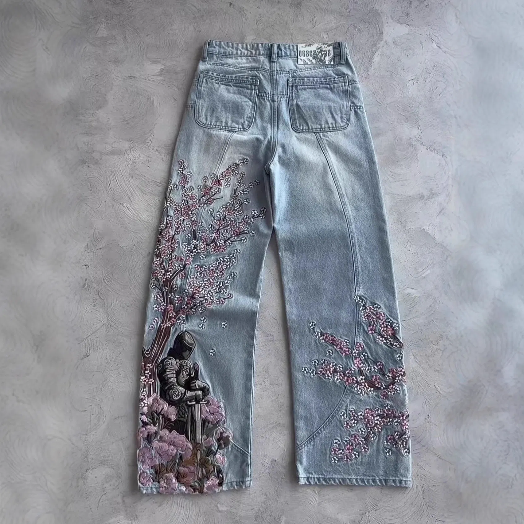 Jeans de Denim Masculinos Vintage Oversized