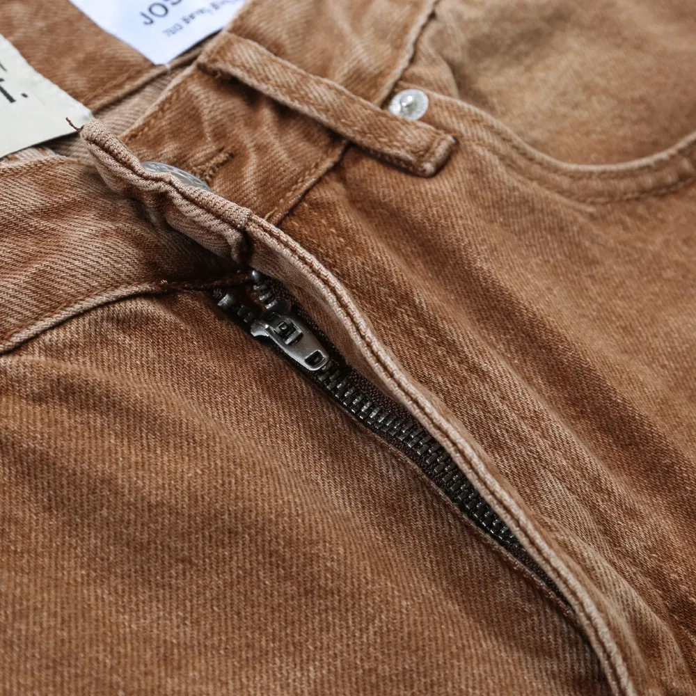 Calças Jeans Premium de Corte Reto para Homens com Aparência Desgastada da Gallery Dept