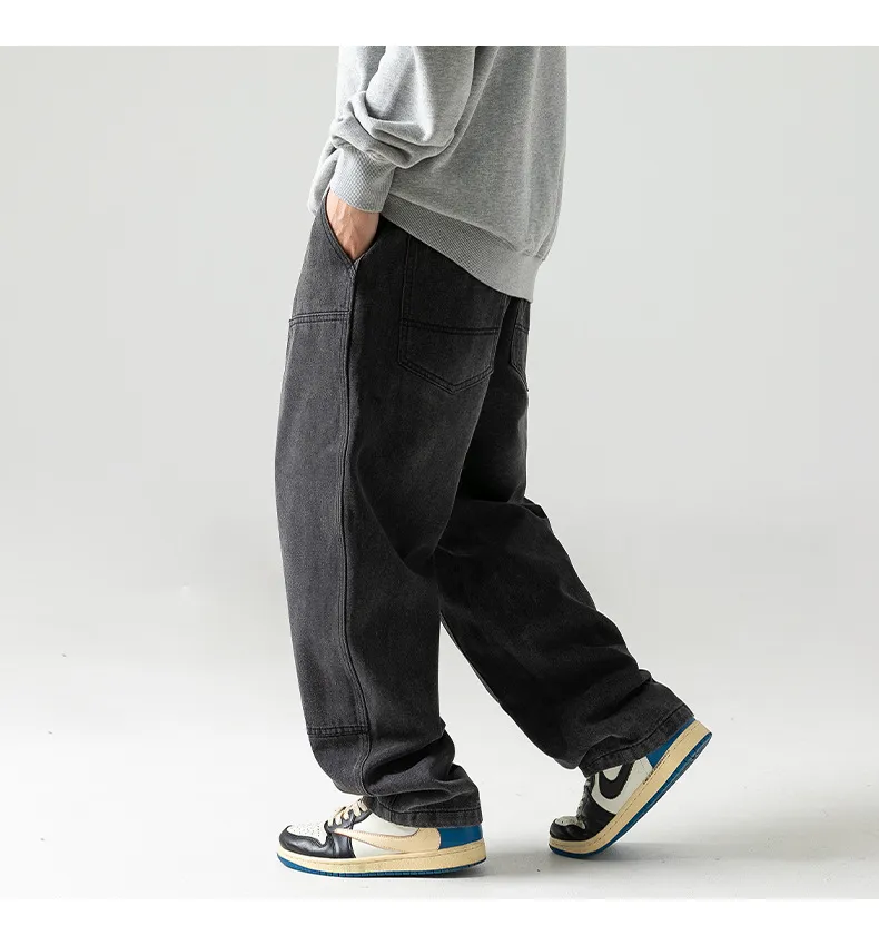 Calças Cargo Vintage Lavadas para Homens de Dois Joelhos Outono Inverno (CFQDKZ-007)