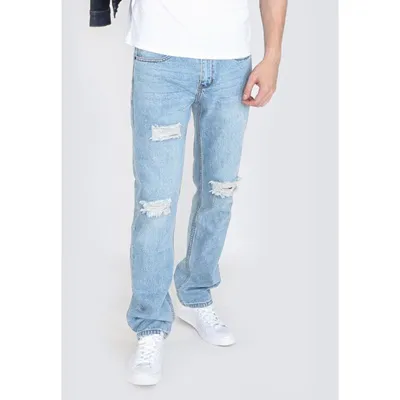 Calças Sustentáveis de Alta Qualidade para Homens, Corte Reto, Denim Preto, Etiqueta Desgastada, Lavagem Estilizada, Jeans de Alta Rua para Homens