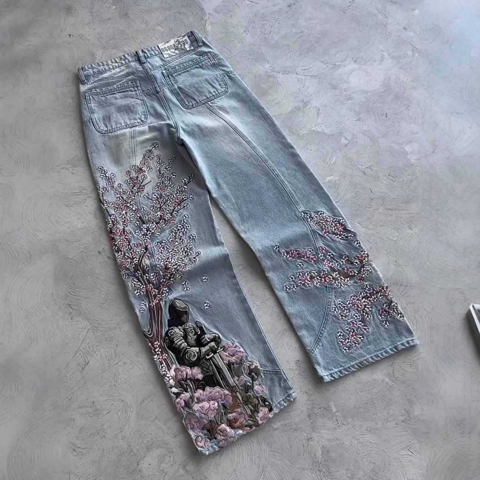 Jeans de Denim Masculinos Vintage Oversized