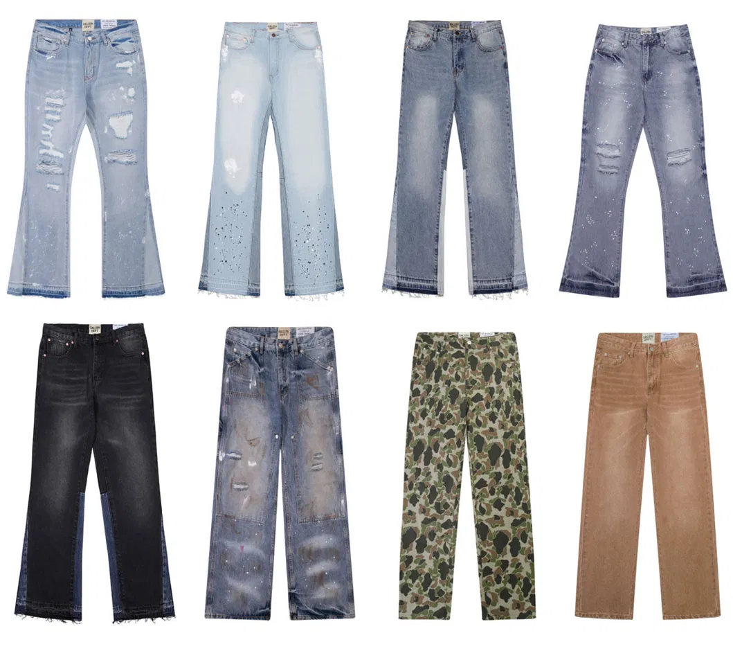 Calças jeans estéticas slim straight masculinas por atacado em denim com conforto e elasticidade