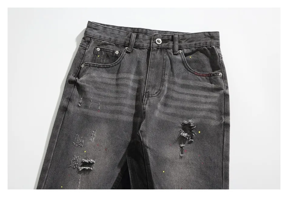 Calças de Homem Americanas Ripped Slimming Design Jeans Skinny Calças Flare