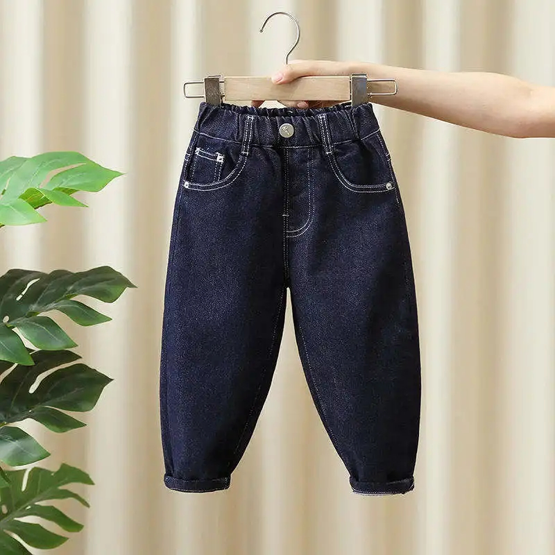 Calças Jeans Infantis 2026 Nova Chegada Primavera e Outono Calças de Denim para Meninos Moda