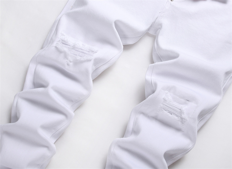 Calças Jeans Masculinas Relaxadas com Corte Reto e Stretch para Homens, Calças Reto Estilo Desgastado, Conforto com Cintura Flexível