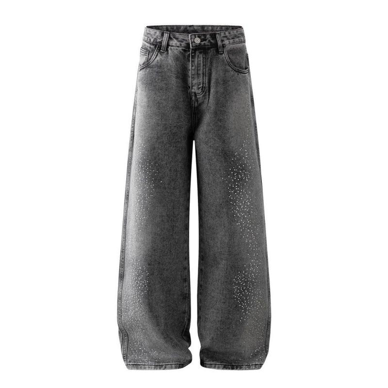 Calças Jeans Masculinas Largas e Soltas Y2K Estilo Retrô com Design de Perna Larga