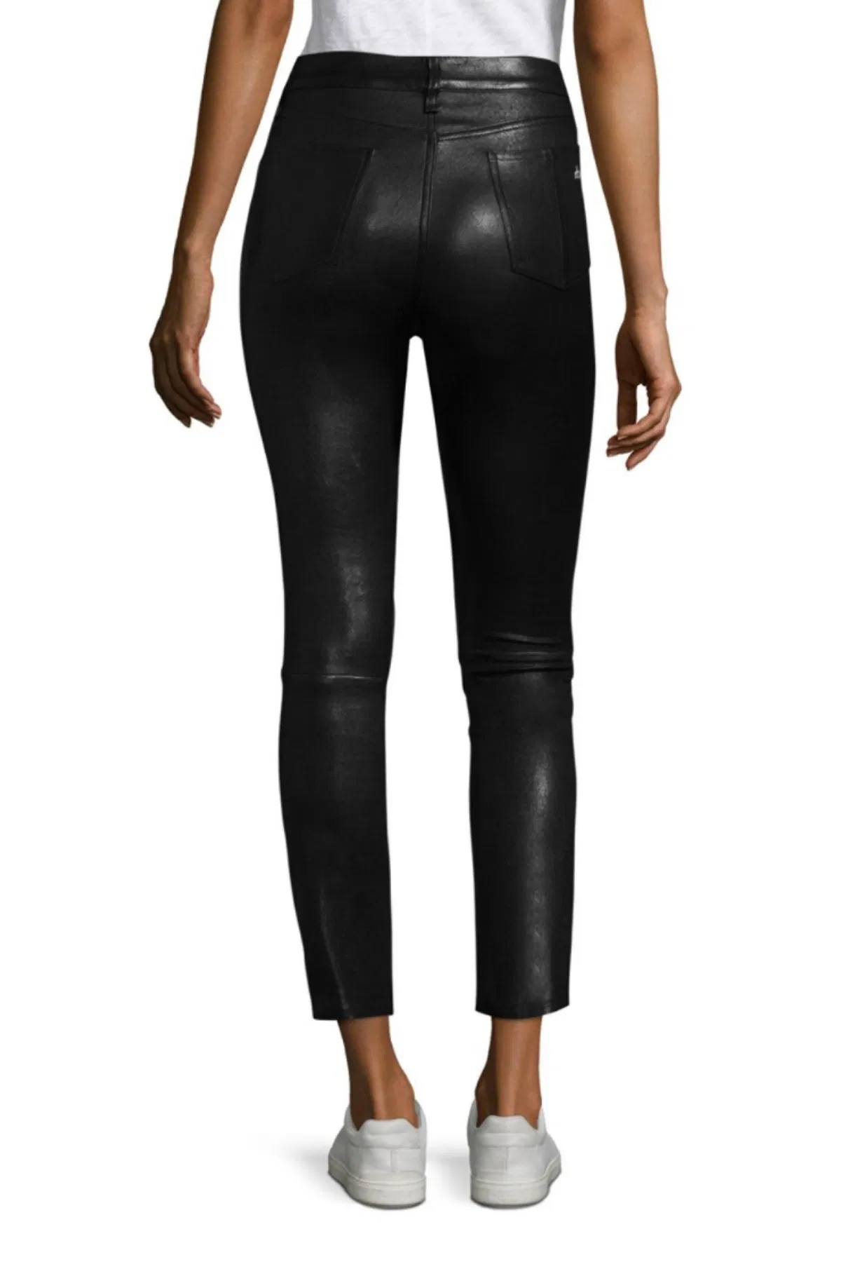 Calças de couro femininas personalizadas OEM de fábrica, moda, calças skinny pretas de PU
