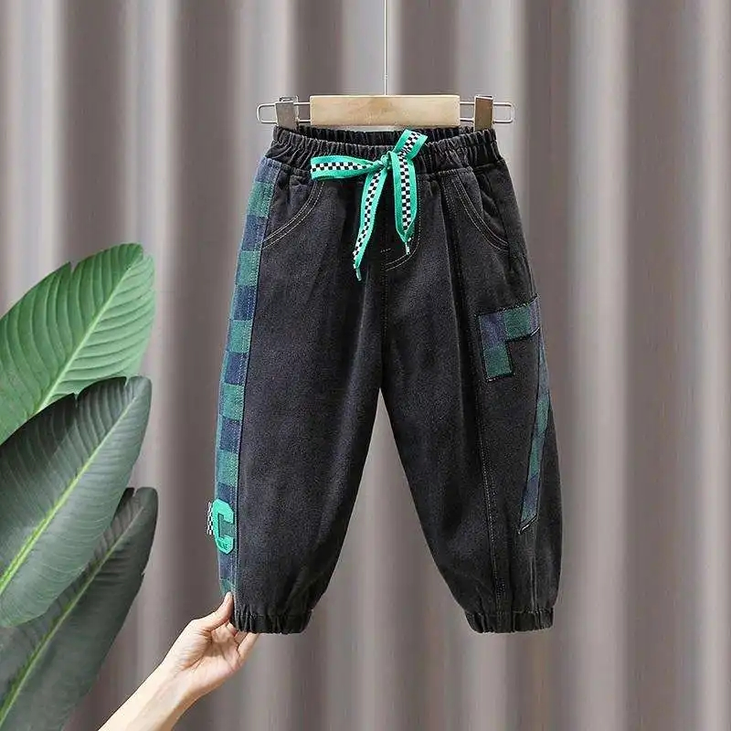 Calças Jeans Infantis 2026 Nova Chegada Primavera e Outono Calças de Denim para Meninos Moda