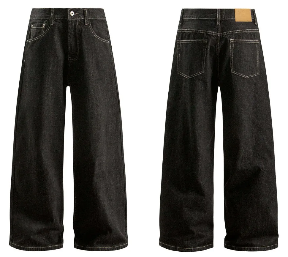 Calças Jeans Masculinas Largas Rasgadas Vintage Desgastadas Ajuste Relaxado Y2K Streetwear