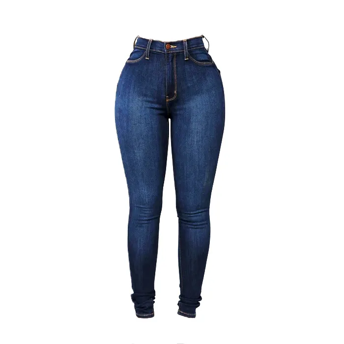 Calças de Denim Femininas com Corte Reto e Barra Desfiada, Comprimento Longo, Pernas Frontais com Grandes Furos Danificados, Jeans de Moda com Zíper Oblíquo