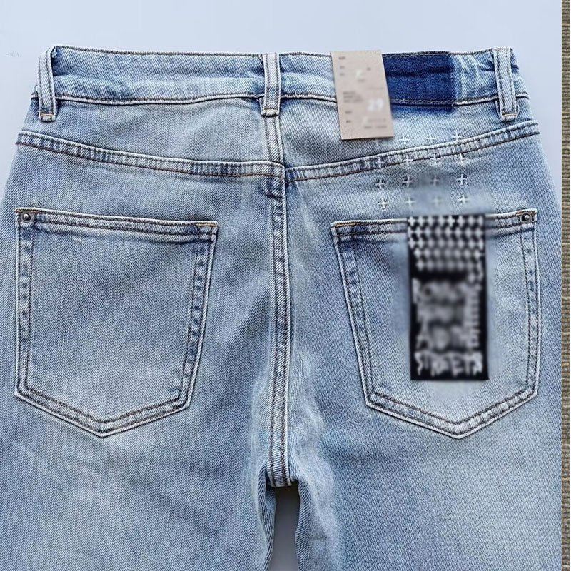 Calças jeans estéticas slim straight masculinas por atacado em denim com conforto e elasticidade
