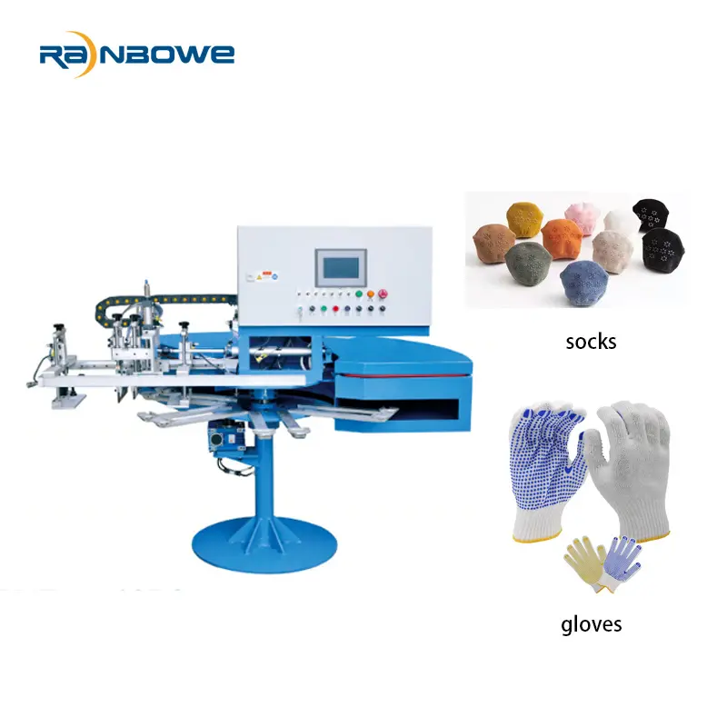 Best Renewable Design for  Machine To Manufacture Stockings  - Rotary Automatic Glove Socks Dotting Machine Silicone Printing Machine - Rainbowe Company, Product