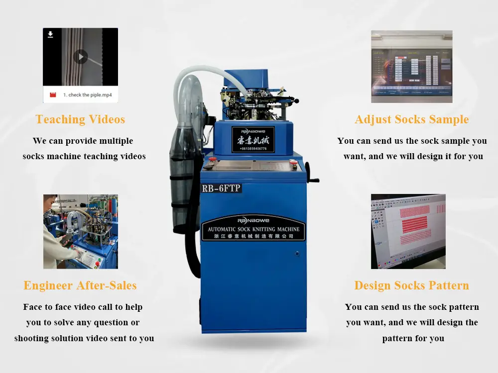 China wholesale  Sock Knitting Machine  - Hot-selling Automatic RB-6FP Plain Sock Knitting Machine Socks Making Machine - Rainbowe