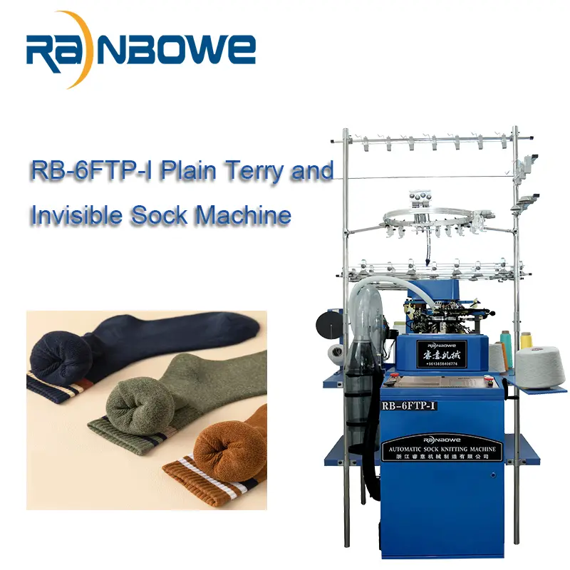 Custom Low price for  Textile Sock Knitting Machine  - High Speed and Quality RB-6FTP-I Plain Terry and Invisible Socks Knitting Machines - Rainbowe Manufacturers, Product