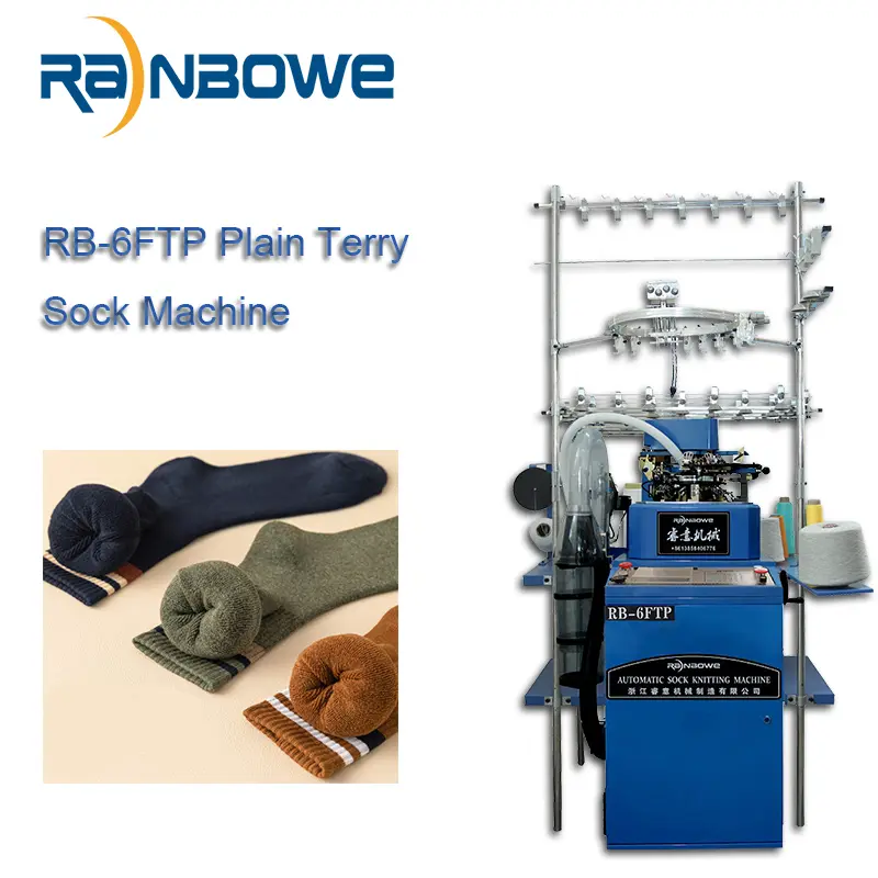 Custom Popular Design for  Lonati Knitting Machine Socks  - RB-6FTP Plain and Terry Sock Knitting Machine Socks Manufacturing Machine Prices - Rainbowe Companies, Products