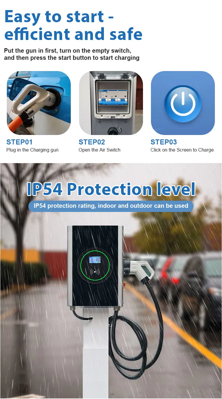 شاحن سيارة كهربائية سريع مثبت على الحائط 7kw 20kw 30kw 40kw Gbt/CCS/Chadelo Nacs Ocpp بسعر جيد