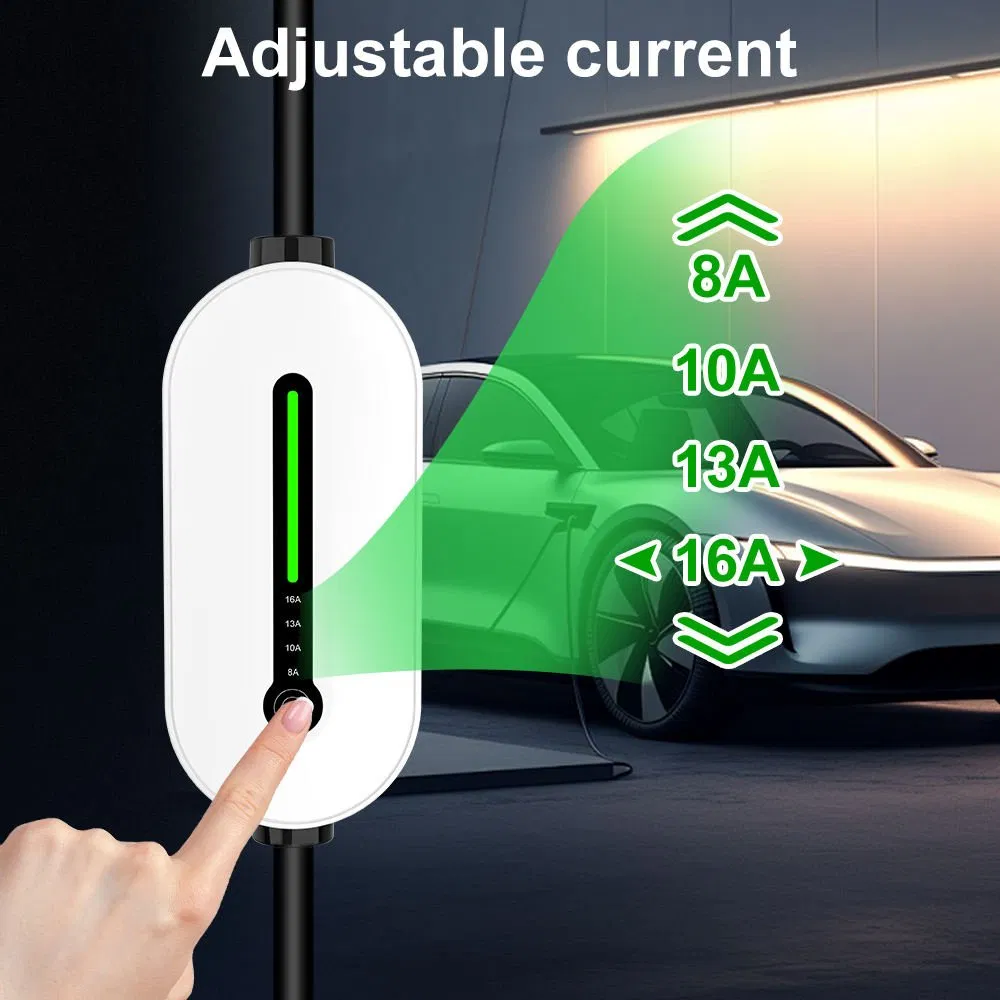 شاحن سيارة كهربائية محمول من Gocean APP 3.5kw نوع 2 شاحن سيارة كهربائية EV 16A شاحن EV محمول AC