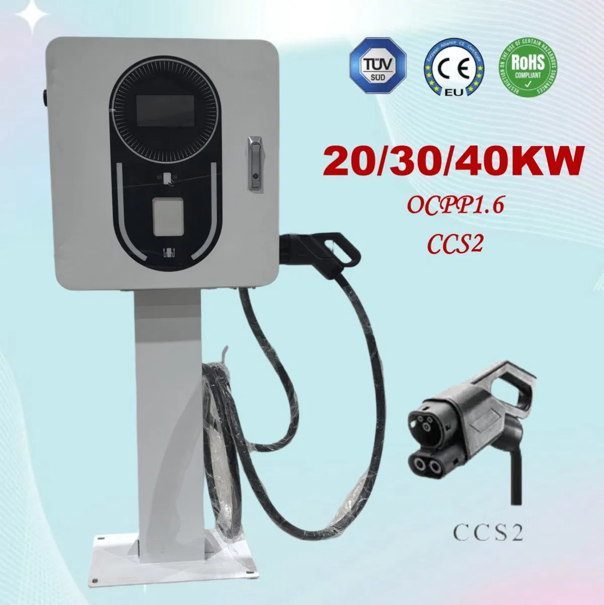 7kw نوع صندوق الحائط 2 Ocpp CE 32A 230V حل شحن سريع للسيارات الكهربائية بتيار متردد