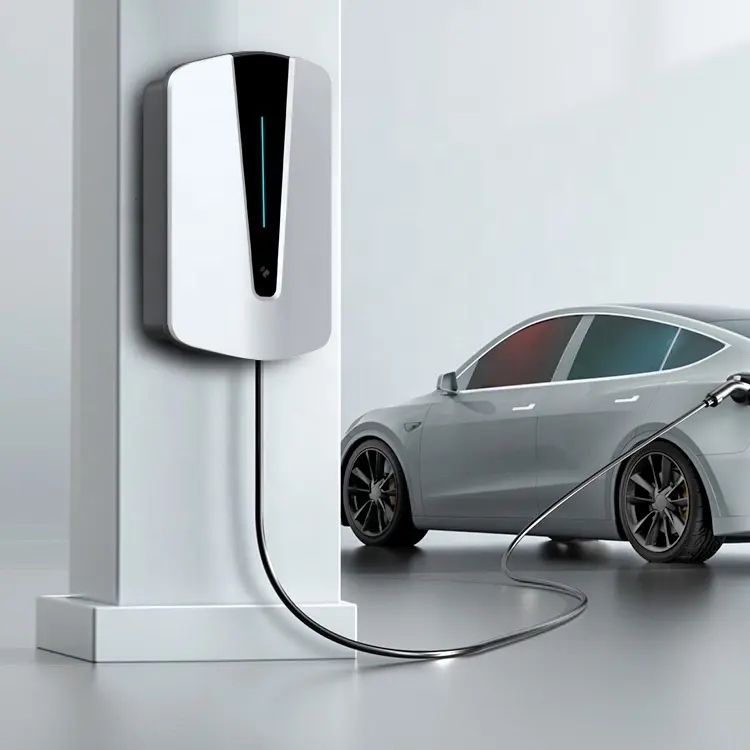 نوع 2 شاحن سيارة كهربائية 7kw مثبت على الحائط لشحن المركبات الكهربائية