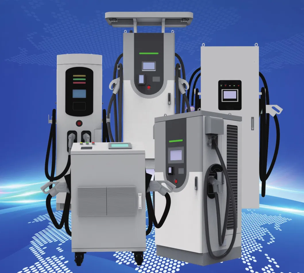 شاشة إعلان شاحن سريع للسيارات الكهربائية للاستخدام التجاري 60kw حل محطة شحن السيارات الكهربائية