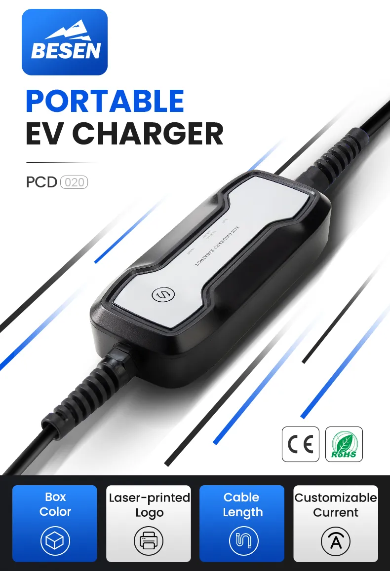 10A IEC 62196-2 شاحن كهربائي محمول من المستوى 2 لكابل شحن المركبات الكهربائية موصل Cee