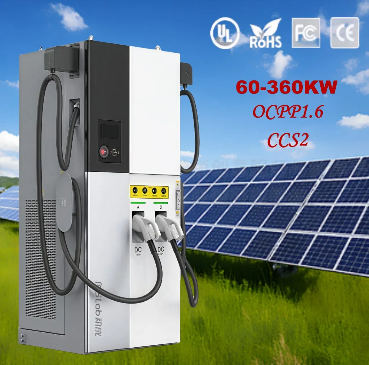 حل شحن سريع وسريع للطاقة الشمسية الكهروضوئية لحل شحن المركبات الكهربائية DC مع CCS2 GB/T مزدوج المسدس تطبيق Ocpp1.6