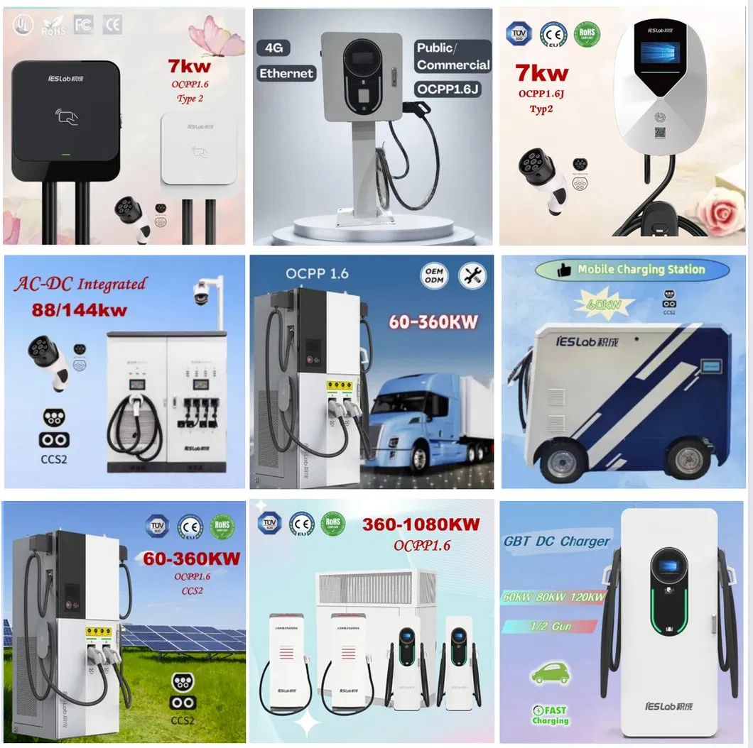7kw 11kw 22kw حل شحن سيارة كهربائية سريع AC مع Type2 موصل Gbt