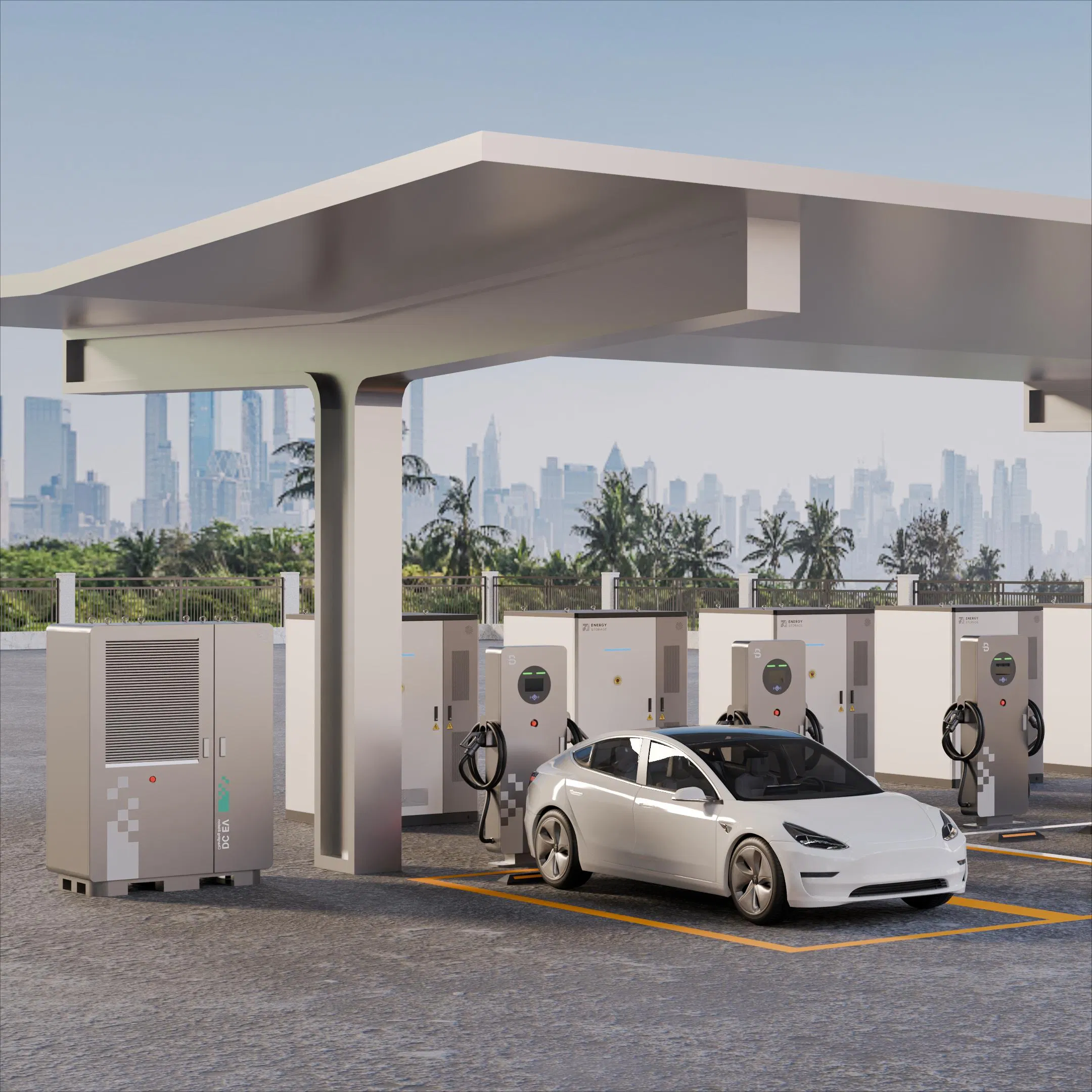 بيني 180kw إلى 600kw محطة شحن سريعة للسيارات الكهربائية DC التجارية مع شاشة LCD بحجم 7 بوصة
