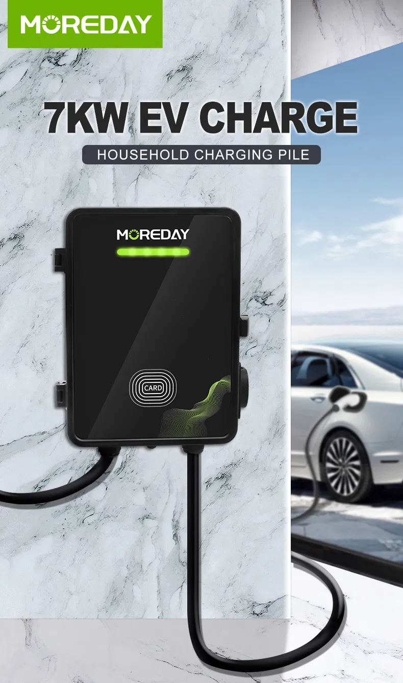 وضع 3 نوع 2 قابس 1 مرحلة 3 مرحلة 7.4kw 22kw محطة شحن سيارة كهربائية AC Wallbox مع واي فاي