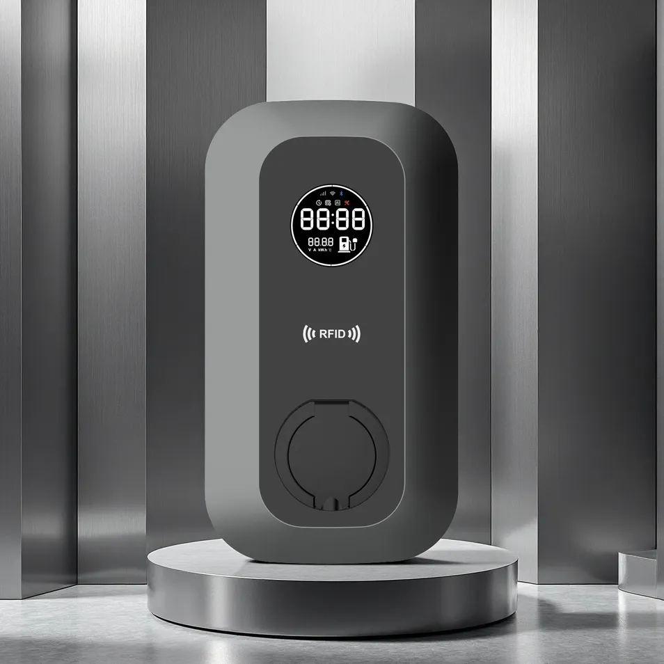 جملة CE CB معتمد 32A 22kw APP 4G واي فاي RFID 4 بوصة شاشة LCD نوع 2 شاحن مقبس كهربائي للسيارات الكهربائية