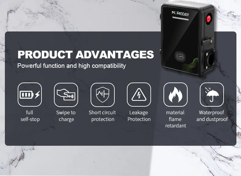 وضع 3 نوع 2 قابس 1 مرحلة 3 مرحلة 7.4kw 22kw محطة شحن سيارة كهربائية AC Wallbox مع واي فاي